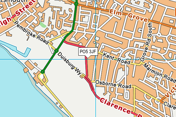 PO5 3JF map - OS VectorMap District (Ordnance Survey)