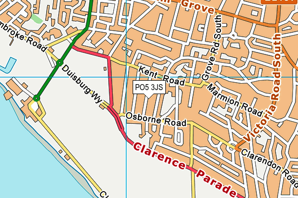 PO5 3JS map - OS VectorMap District (Ordnance Survey)