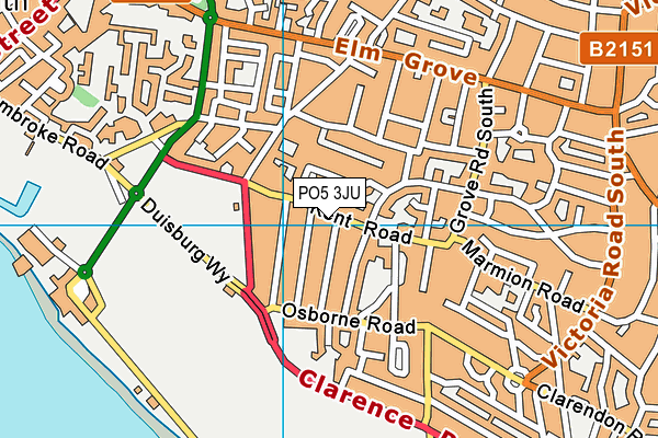 PO5 3JU map - OS VectorMap District (Ordnance Survey)