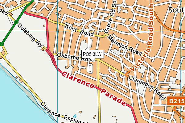 PO5 3LW map - OS VectorMap District (Ordnance Survey)