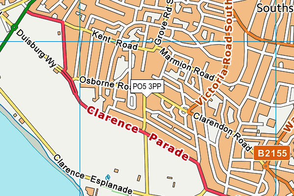 PO5 3PP map - OS VectorMap District (Ordnance Survey)