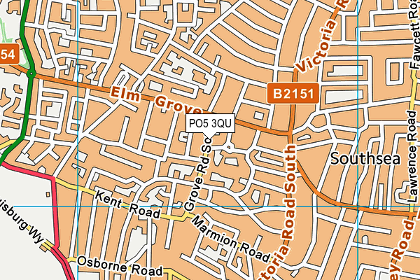 PO5 3QU map - OS VectorMap District (Ordnance Survey)