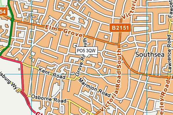 PO5 3QW map - OS VectorMap District (Ordnance Survey)