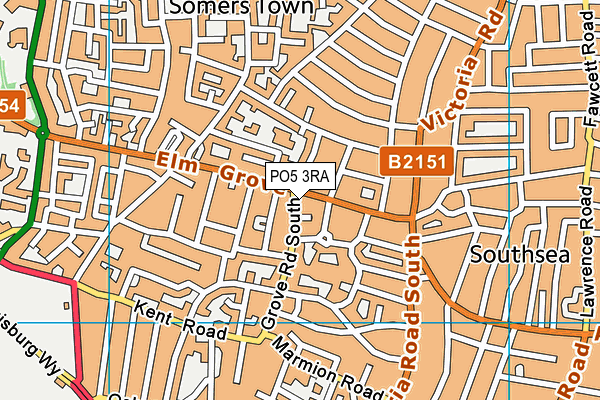 PO5 3RA map - OS VectorMap District (Ordnance Survey)