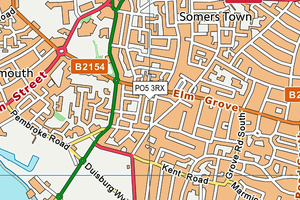 PO5 3RX map - OS VectorMap District (Ordnance Survey)