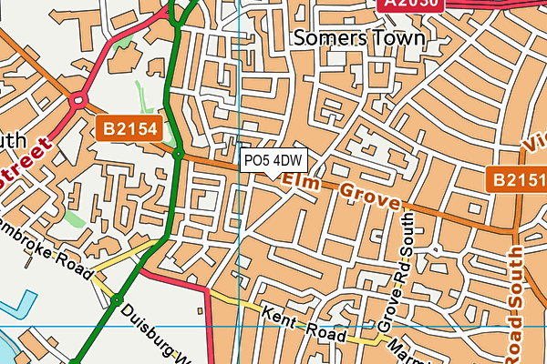 PO5 4DW map - OS VectorMap District (Ordnance Survey)