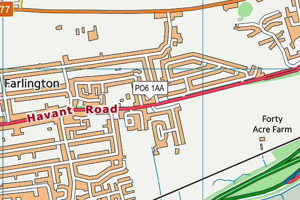 PO6 1AA map - OS VectorMap District (Ordnance Survey)