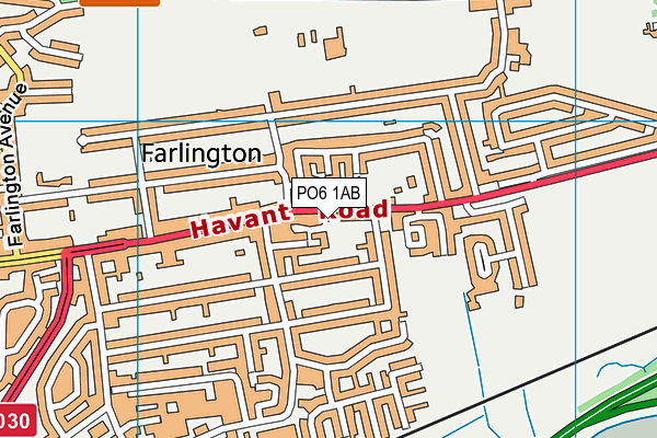 PO6 1AB map - OS VectorMap District (Ordnance Survey)