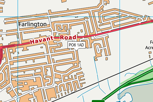 PO6 1AD map - OS VectorMap District (Ordnance Survey)