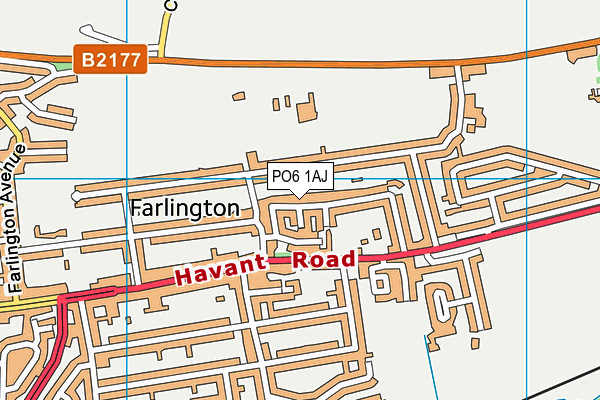 PO6 1AJ map - OS VectorMap District (Ordnance Survey)