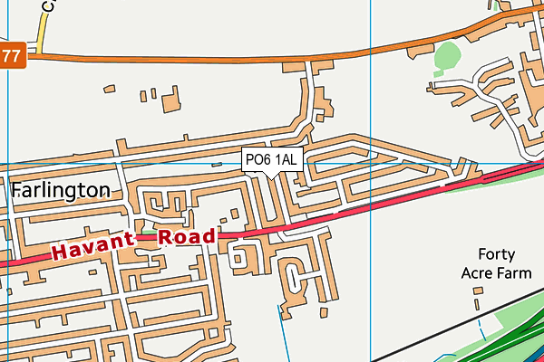 PO6 1AL map - OS VectorMap District (Ordnance Survey)