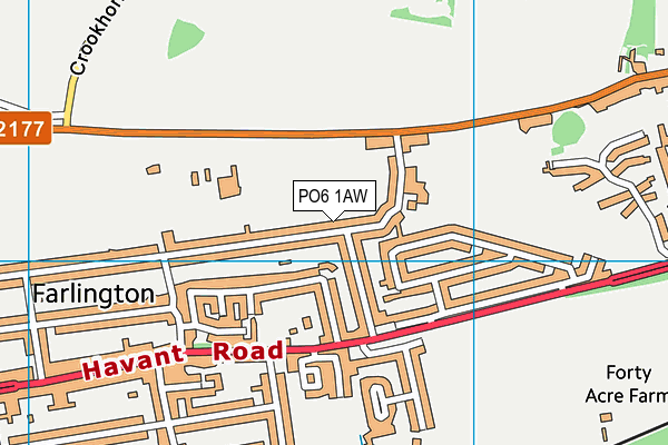 PO6 1AW map - OS VectorMap District (Ordnance Survey)