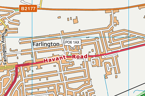 PO6 1AX map - OS VectorMap District (Ordnance Survey)