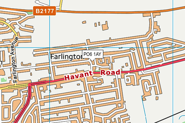 PO6 1AY map - OS VectorMap District (Ordnance Survey)