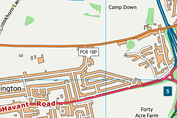 PO6 1BP map - OS VectorMap District (Ordnance Survey)