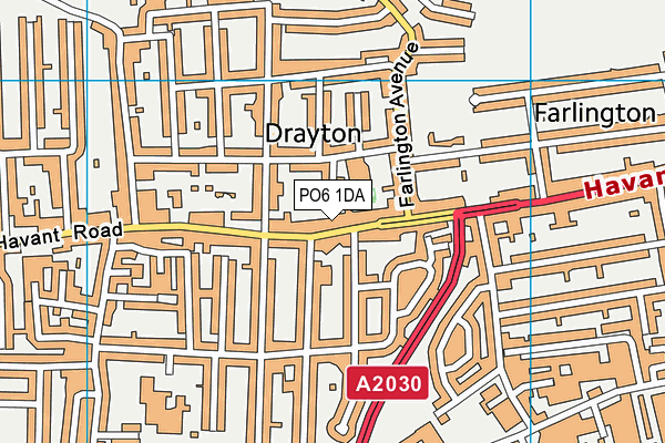 PO6 1DA map - OS VectorMap District (Ordnance Survey)