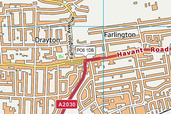 PO6 1DB map - OS VectorMap District (Ordnance Survey)