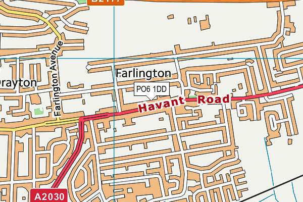 PO6 1DD map - OS VectorMap District (Ordnance Survey)