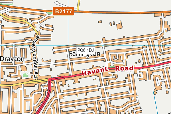 PO6 1DJ map - OS VectorMap District (Ordnance Survey)