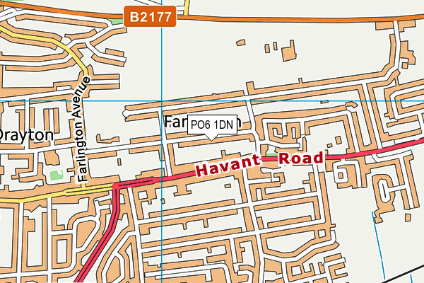 PO6 1DN map - OS VectorMap District (Ordnance Survey)