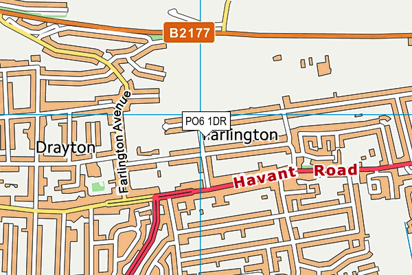 PO6 1DR map - OS VectorMap District (Ordnance Survey)