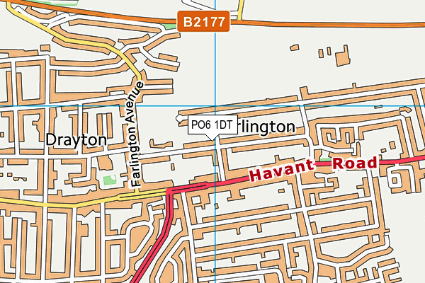 PO6 1DT map - OS VectorMap District (Ordnance Survey)