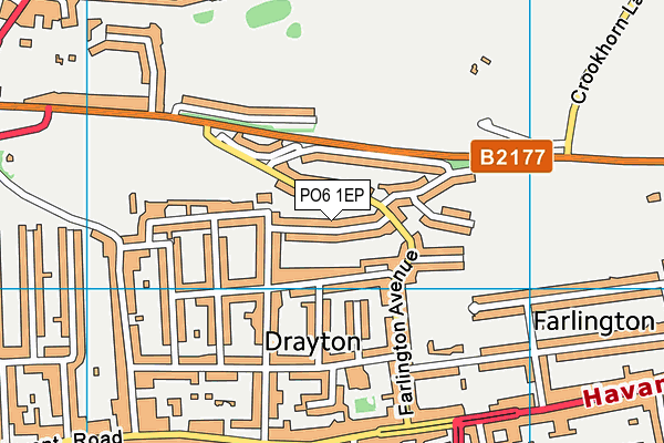 PO6 1EP map - OS VectorMap District (Ordnance Survey)