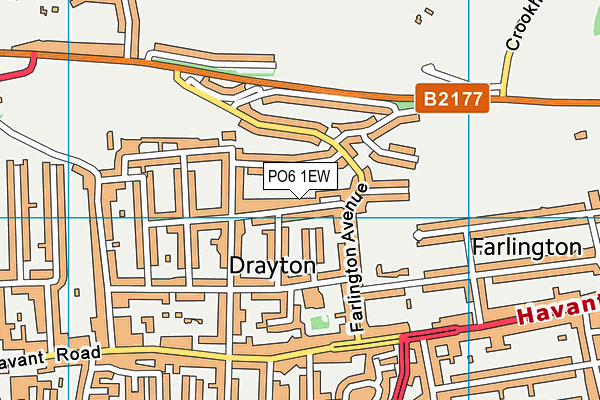 PO6 1EW map - OS VectorMap District (Ordnance Survey)