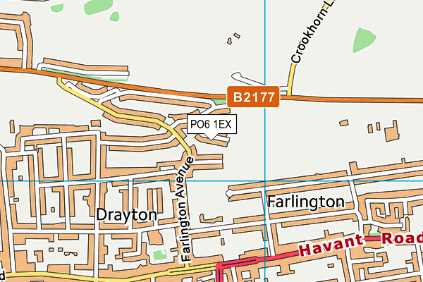 PO6 1EX map - OS VectorMap District (Ordnance Survey)