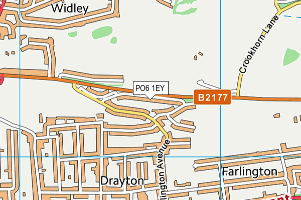 PO6 1EY map - OS VectorMap District (Ordnance Survey)