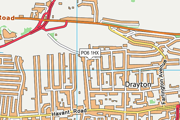 PO6 1HX map - OS VectorMap District (Ordnance Survey)