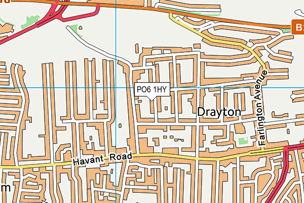 PO6 1HY map - OS VectorMap District (Ordnance Survey)