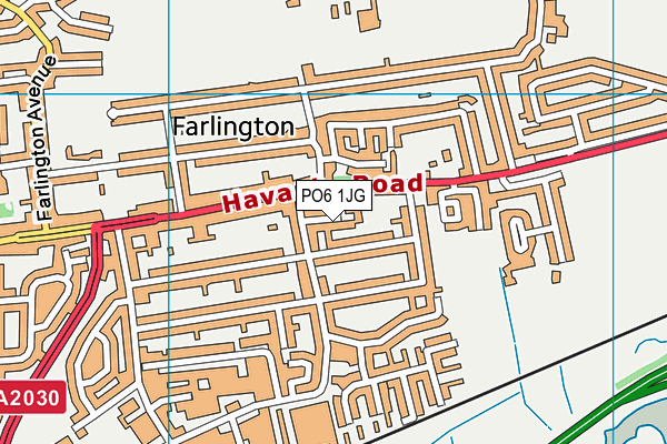 PO6 1JG map - OS VectorMap District (Ordnance Survey)