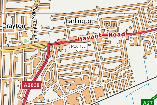 PO6 1JL map - OS VectorMap District (Ordnance Survey)