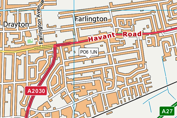 PO6 1JN map - OS VectorMap District (Ordnance Survey)