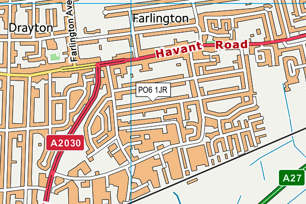 PO6 1JR map - OS VectorMap District (Ordnance Survey)