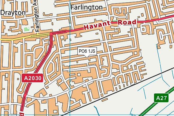 PO6 1JS map - OS VectorMap District (Ordnance Survey)