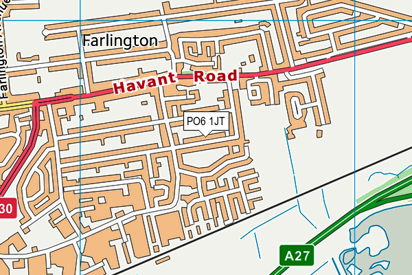 PO6 1JT map - OS VectorMap District (Ordnance Survey)