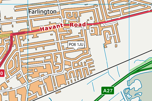 PO6 1JU map - OS VectorMap District (Ordnance Survey)