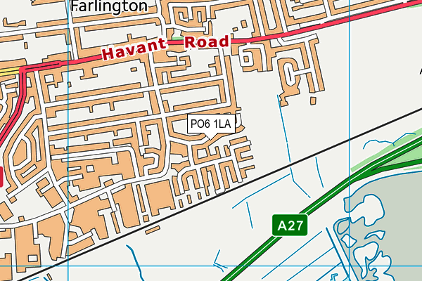 PO6 1LA map - OS VectorMap District (Ordnance Survey)