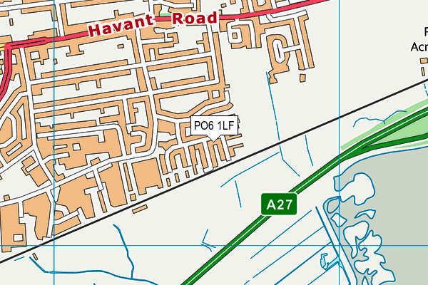 PO6 1LF map - OS VectorMap District (Ordnance Survey)