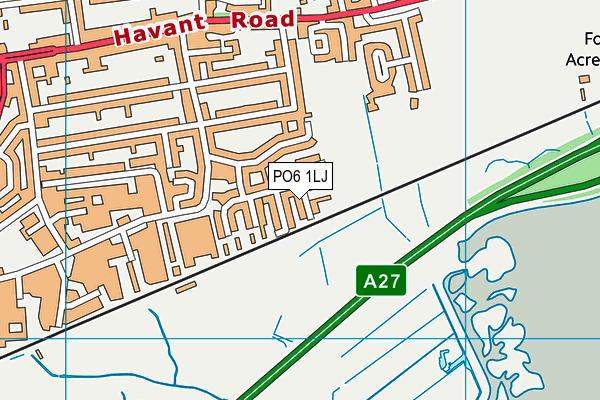 PO6 1LJ map - OS VectorMap District (Ordnance Survey)