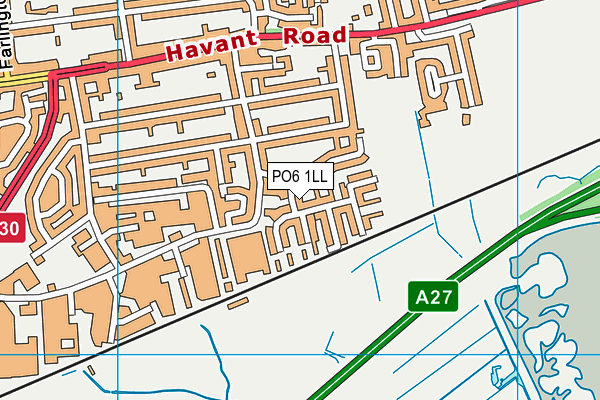 PO6 1LL map - OS VectorMap District (Ordnance Survey)