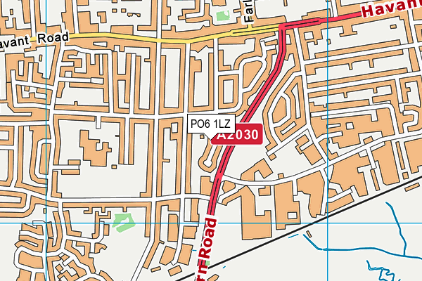 PO6 1LZ map - OS VectorMap District (Ordnance Survey)