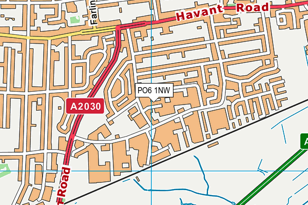 PO6 1NW map - OS VectorMap District (Ordnance Survey)