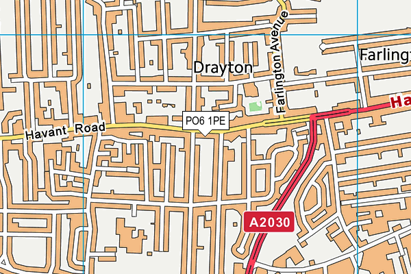 PO6 1PE map - OS VectorMap District (Ordnance Survey)