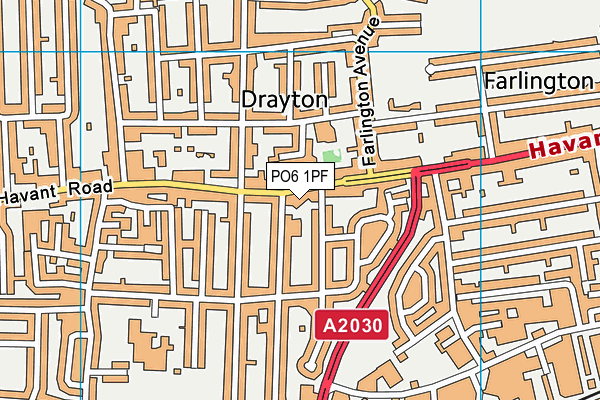 PO6 1PF map - OS VectorMap District (Ordnance Survey)