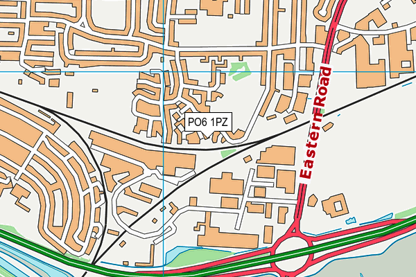 PO6 1PZ map - OS VectorMap District (Ordnance Survey)