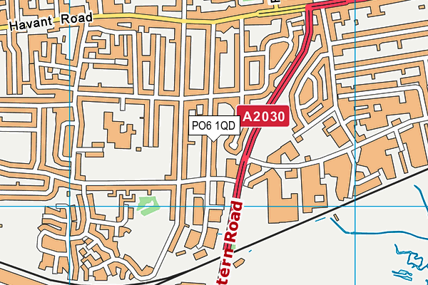 PO6 1QD map - OS VectorMap District (Ordnance Survey)