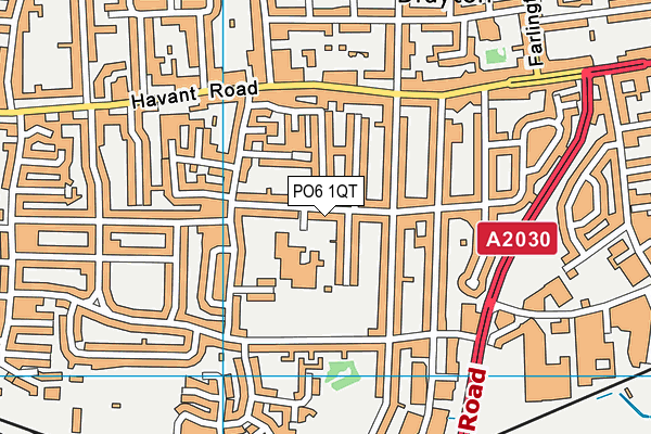 PO6 1QT map - OS VectorMap District (Ordnance Survey)